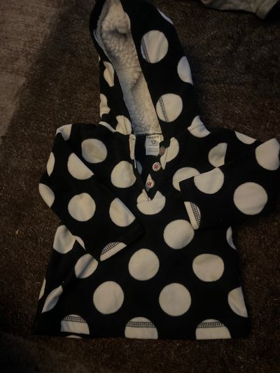Carters Polka dot fleece hoodie  12 Months