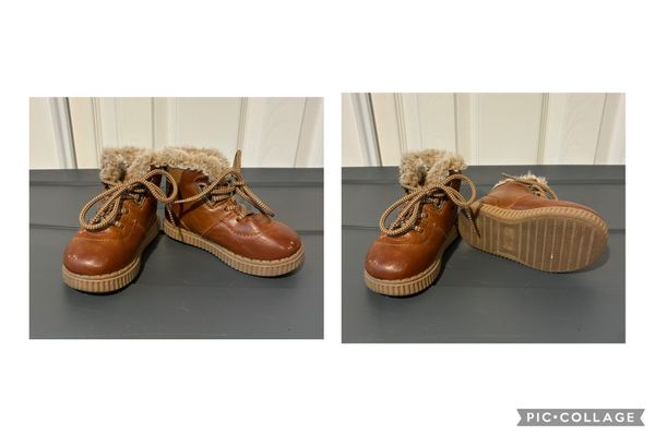 Oshkosh Size 7M, brown boots with fuzzy liner 7 (Toddler)