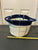 Pillow Fort storage basket Blue and white rope basket, ruler for size reference