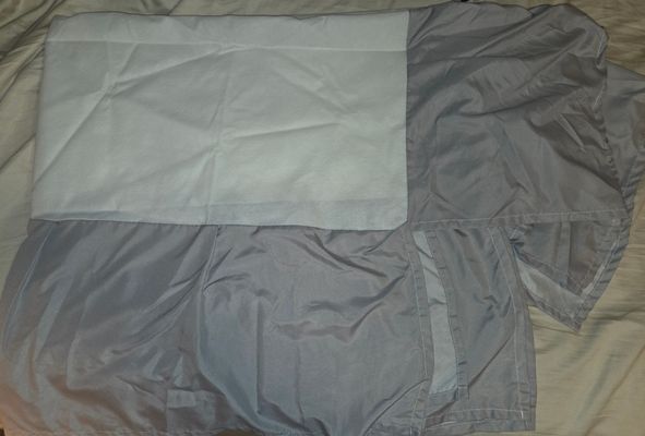 Crib size bed skirt light gray / silver