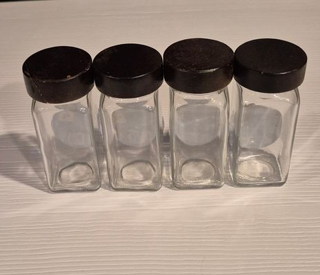 Spice Jars with Wooden Screw On Lids New, Unused
