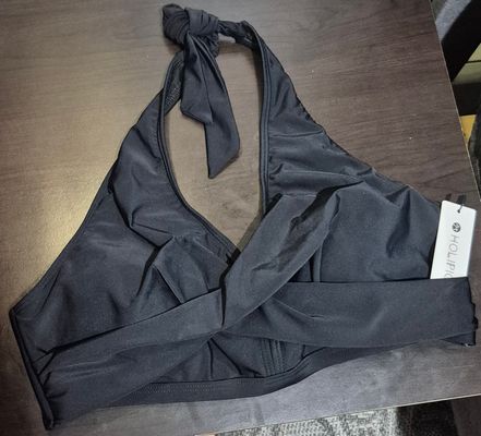 Holipick Bathing Suit Top Black Halter. Minimal padding. New with tag Women's Large 12-14