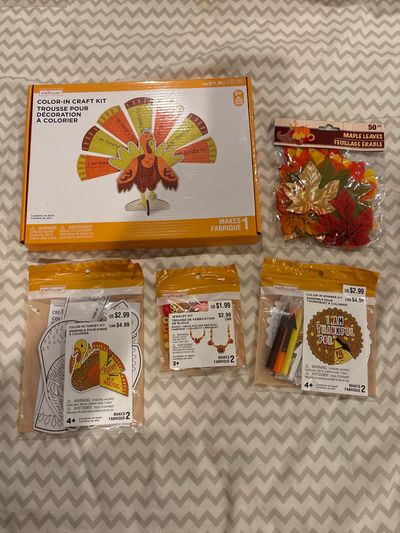 Creatology from Michaels 4 BNIP craft sets and leaf decor for fall/Thanksgiving