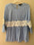 Suzanne Betro Blue/White Striped Ruffle Top Women's - M