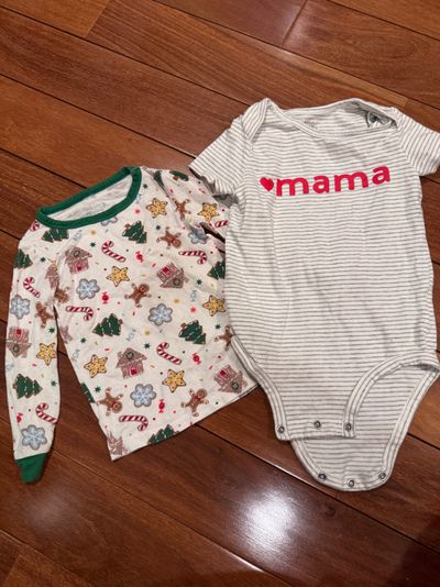 Little planet organic by Carter's onesie, and Milk, berry, long sleeve gingerbread top 18-24 Months