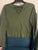 olive green LS top w pretty x straps on chest Olive green LS top w double x chest detail Women's - S