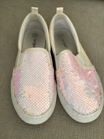Cat and jack White flip sequin slip on sneakers 3 (Big Kid)