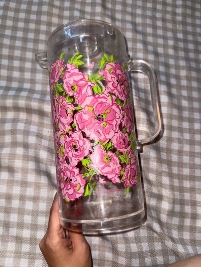 Lilly Pulitzer Pink floral plastic pitcher