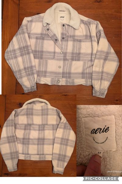 Arie NWOT Cropped Sherpa Lined Shacket Women's - S