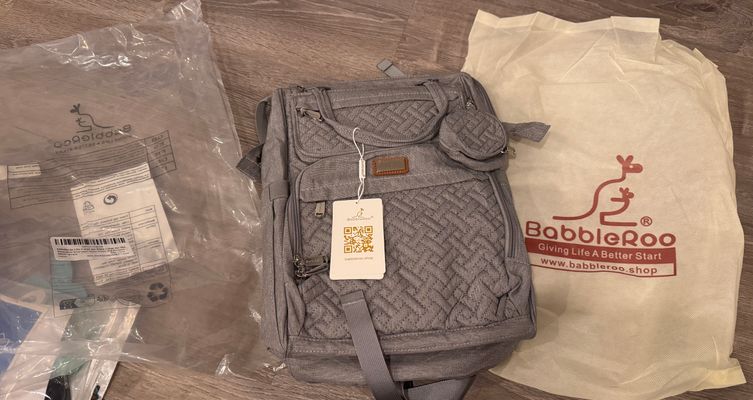 Brand new Baru gray diaper bag beautiful Back pack retail $50