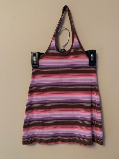 H & M Pink/Brown Striped Halter Top 18-24 Months