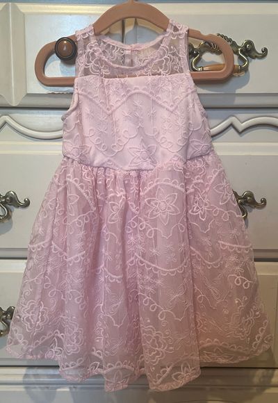 Rare Editions pink lace sleeveless dress Great condition 3T