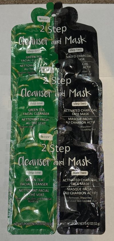 3 two step green tea face cleanser and charcoal ma 3 two step green tea face cleanser and charcoal masks