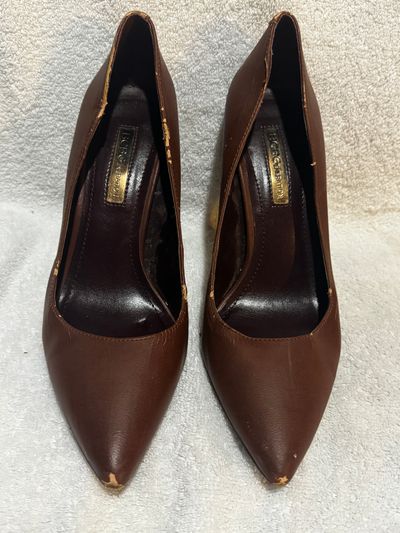 BCBG Heels. Needs some leather fixing BCBG Heels. Needs some leather fixing 6-1/2 (Adult)