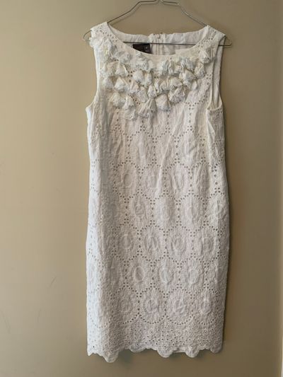 Muse White Lace Dress Women's 8