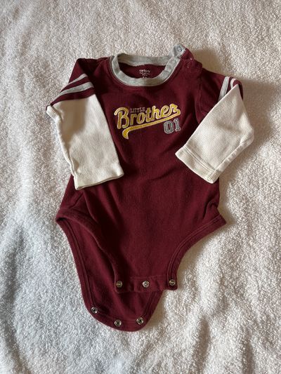 carters Little brother long sleeve onesie 12 Months