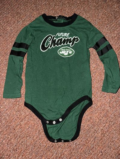 NFL Official Jets chams long sleeve onesie 18 Months