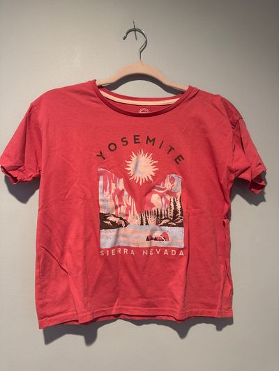 Wonder Nation S/S coral Yosemite crop shirt 14-16