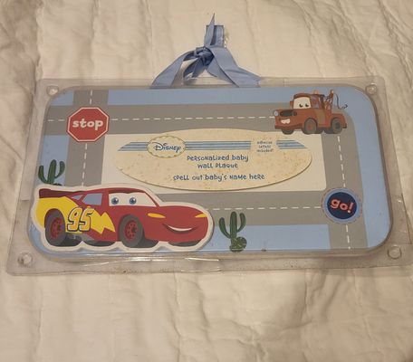 Disney Personalized baby wall plaque add baby name with blue letters inc