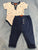 Seven for all mankind Outfit blue pant and spotted onesie 6-9 Months