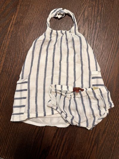 7 for mankind dress and diaper cover  3-6 Months