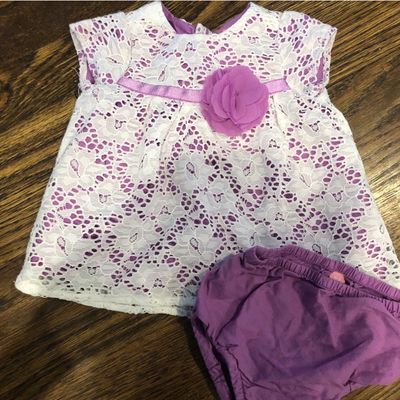 Made with love by Place Adorable purple and white baby outfit 0-3 Months