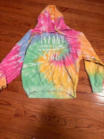 Size medium tie dye island girl sweatshirt w hood  Junior M - 5