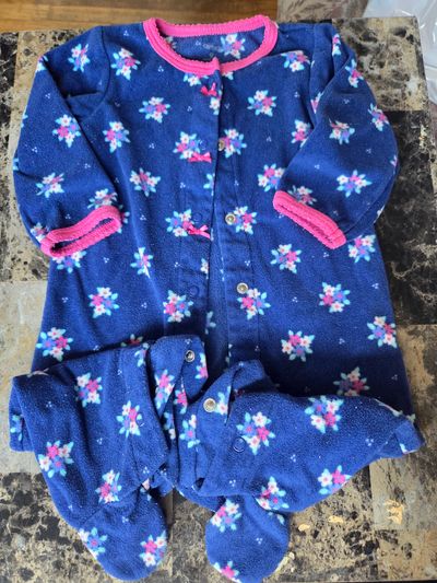 Carters Footed Pj's flowers  9 Months
