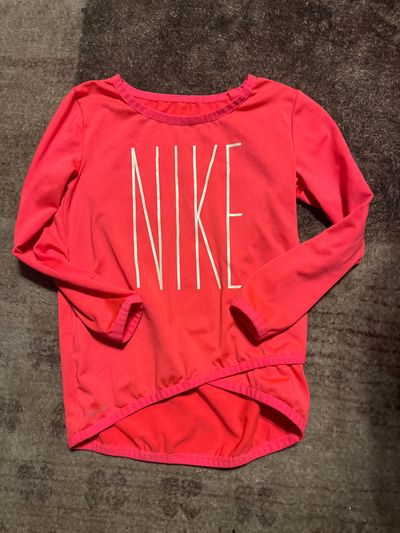 Nike dri fit long sleeve shirt size 24m Hot pink color 24 Months