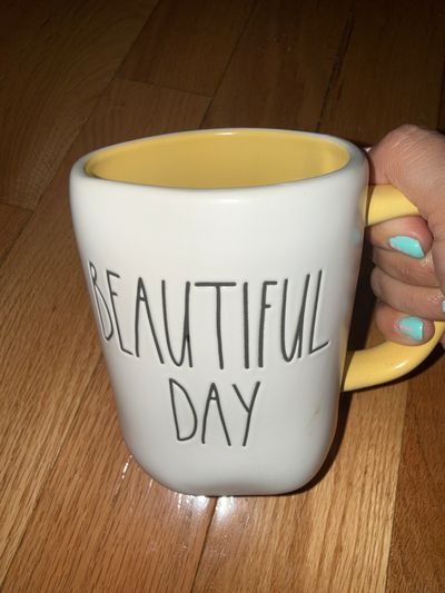 Rae Dunn White and yellow beautiful day mug