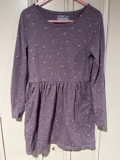 Cat and Jack Long sleeve flower dress with pockets 5T