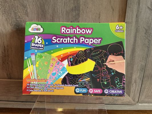 ZMLM New rainbow scratch paper - 50 sheets, 20 wood styluses