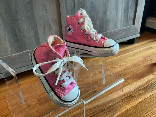 Converse Pink lace up sneakers -size 3 3 (Infant Shoe)