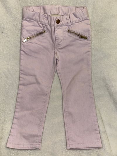 Genuine kids from Oshkosh Light lilac denim pants, gold zipper pocket accent 3T