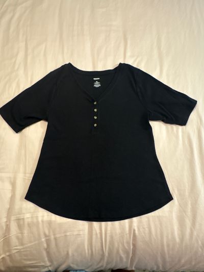 Sonoma Black elbow sleeve ribbed stretch Women's - XL