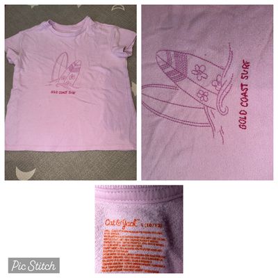 Cat and Jack Lavender short sleeve terry like material 10-12