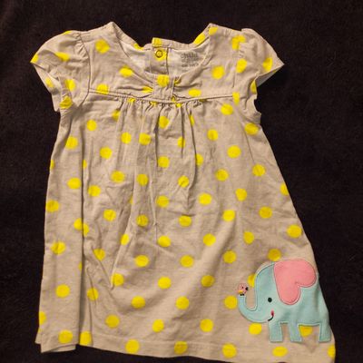 Carters Gray w yellow polka dots dress 18-24 Months