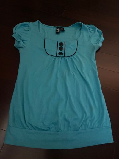 Weavers Teal and black womens summer short sleeve shirt Women's - S