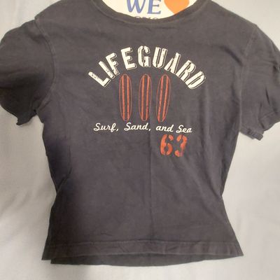Lands end Blue lifeguard surf sand sea short sleeve 10-12