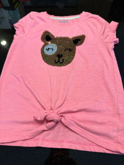 Cat & Jack Short sleeve shirt reversible sequins 7-8