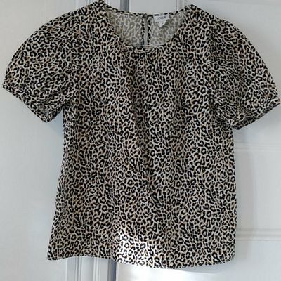 J Crew puff sleeve top like New short sleeve leopard print SFPF home Women's - S