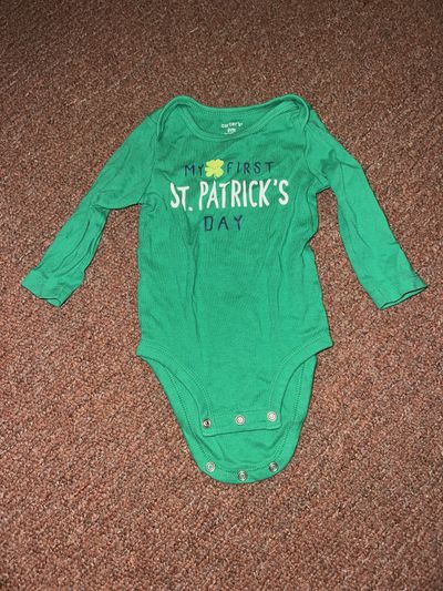 Carter's green my first st patricks day long sleeve onesie 9 Months