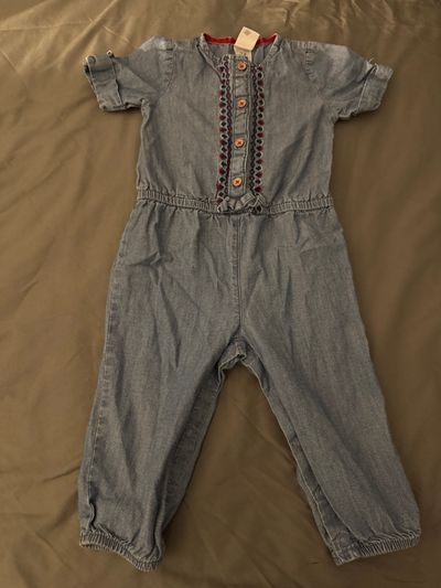 Carters Blue Denim SS Jumper 12 Months