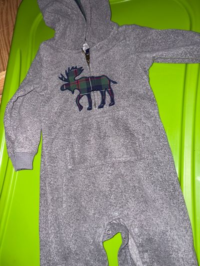 Carters Fleece one piece outfit with hood 24 Months