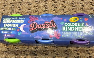 Brand new silly scents dough by Crayola Apple blueberry and grape colors of kindness