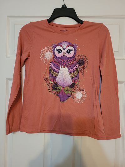 Children's Place - Size 14 Long sleeve owl shirt 14-16