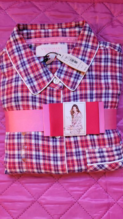 Victoria Secret NWT 2pcs set flannel PJ button down shirt Women's - S