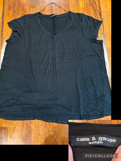 Cable n gage pocket tee Stretchy Women's - XL