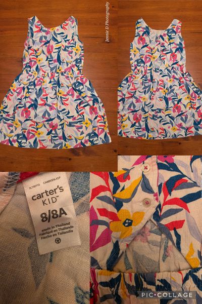 Carters Floral linen dress size 8 7-8