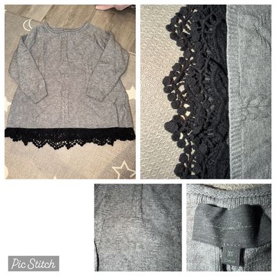 Sunday on broo Gray sweater with black bottom Junior M - 4